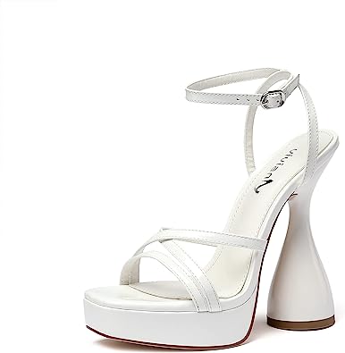 Photo 1 of vivianly Women's Square Toe Platform High Heels Ankle Strap Chunky Block Heeled Sandals
