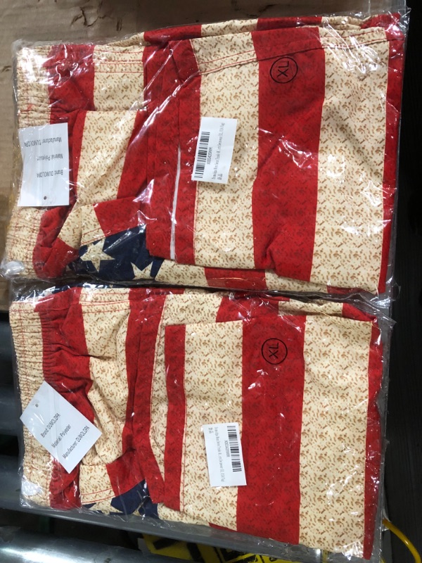 Photo 1 of *2 Pack* Dumoldpa Mens American Flag Swim Trunks M