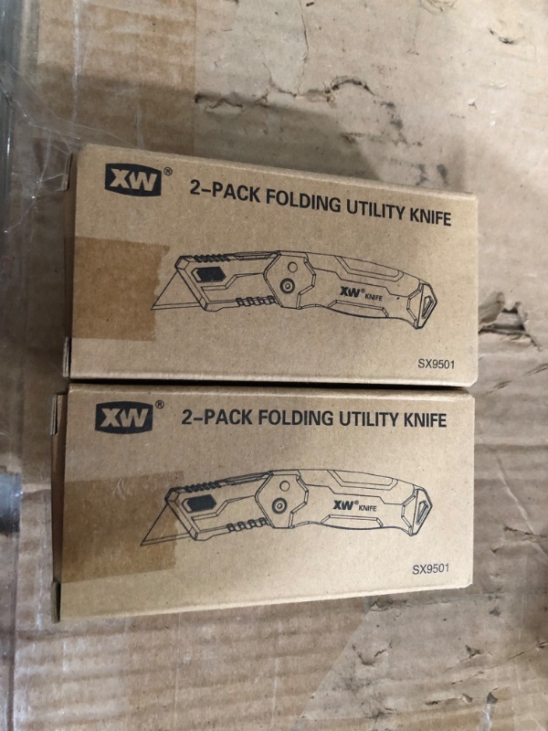 Photo 2 of (2 Pack) XW Folding Utility Knife 2 Pcs Set
