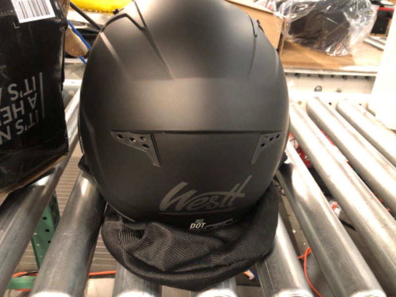 Photo 3 of Westt Open Face Motorcycle Helmet - Vintage Half Face Helmet with Sun Visor DOT Approved S (20.87-21.26 in) Black