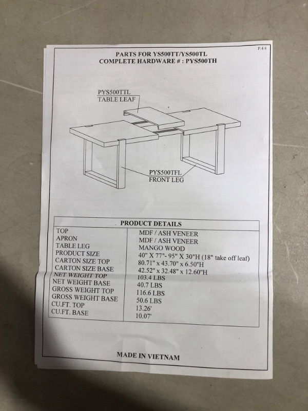 Photo 5 of ***DAMAGED - SEE NOTES***
Steve Silver Dining Room Yves Table Top YS500TT - 95"D x 40"W x 30"H