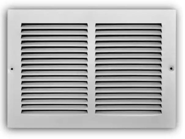 Photo 1 of 12 in. x 8 in. Steel Return Air Grille in White