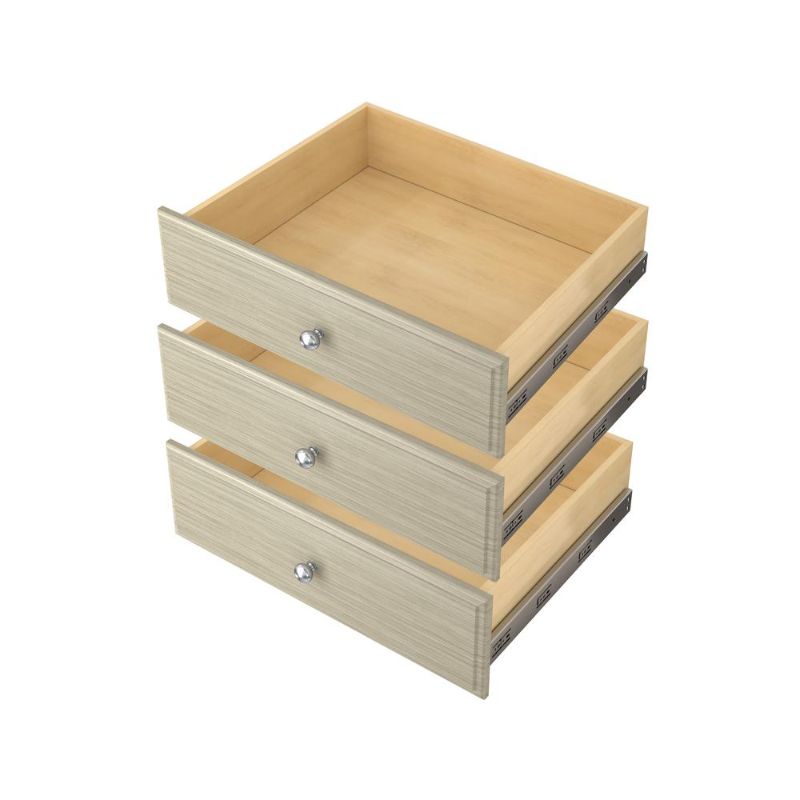 Photo 1 of The Closet Evolution deluxe 8 in. drawer comes in a pack of three. These drawers offer an easy-to-assemble option for your closet systemThe drawers are 24 in. wide by 14 in.Rustic Grey.