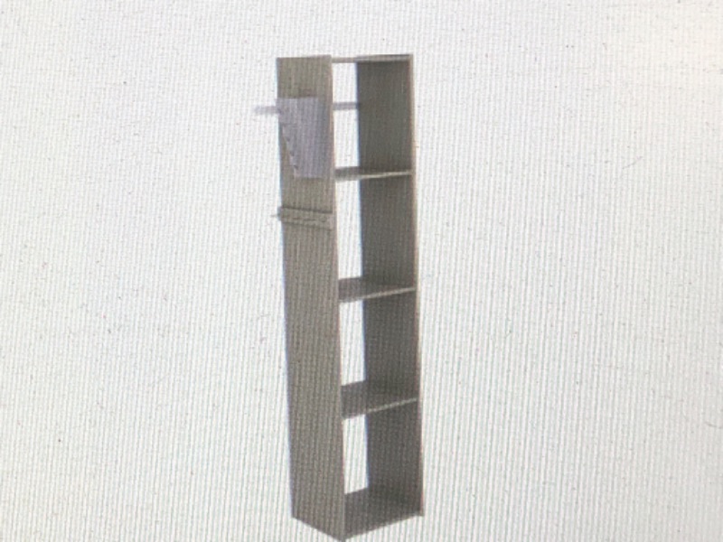Photo 1 of 16 in. W Rustic Grey Wood Utility Closet Tower