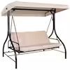 Photo 1 of **USED, HALF SET BOX ONE OF TWO** 3-Seat Converting Canopy Patio Swing Steel Beige