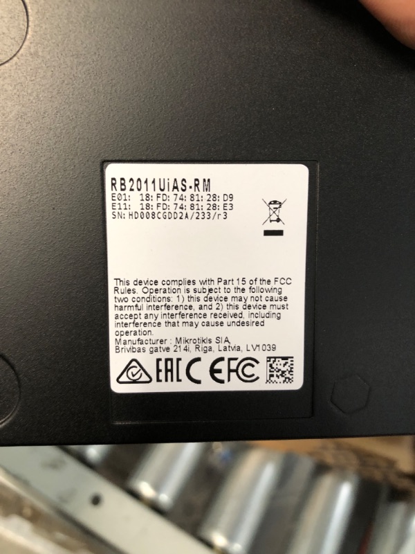 Photo 3 of UNABLE TO TEST***MikroTik RB2011UiAS-RM Routerboard Rackmount 5xLAN 5xGbit LAN 1xSFP