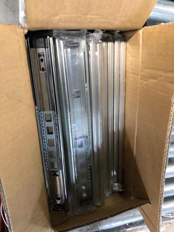 Photo 2 of 10 Pairs of 14 Inch Hardware 3-Section Full Extension Ball Bearing Side Mount Drawer Slides