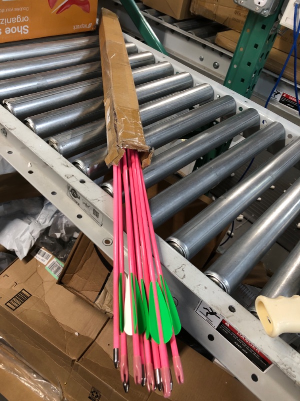 Photo 2 of GPP 28-inches Fiberglass Archery Target Arrows - Practice Arrow or Youth Arrow for Recurve Bow 12 Pink Arrows