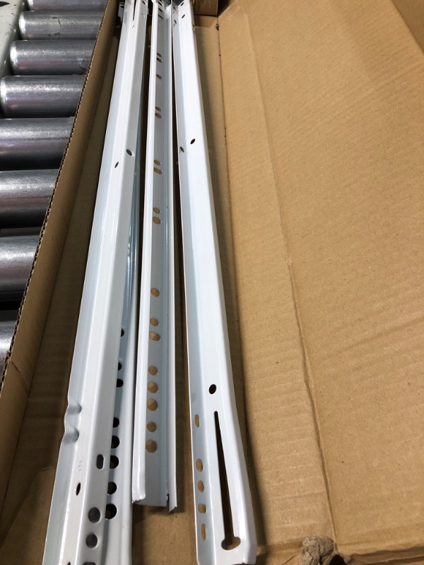 Photo 4 of 24" Bottom-Mount Drawer Slide Kit, Steel Tracks, 1.2 mm Thick, 1-Pair, White Powder Coat Finish 24 Inch