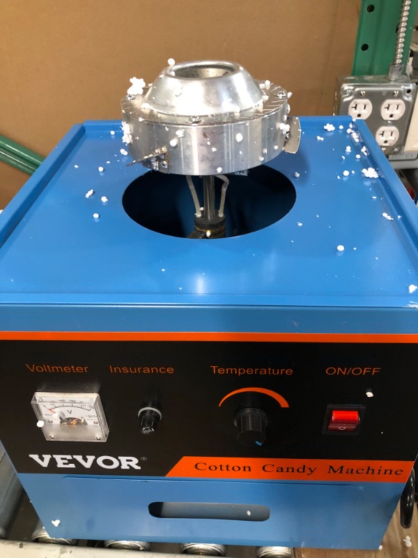 Photo 2 of **SEE NOTES**
VEVOR Commercial Cotton Candy Machine, Electric Floss Maker with Stainless Steel Bowl, Blue Without Cover Blue