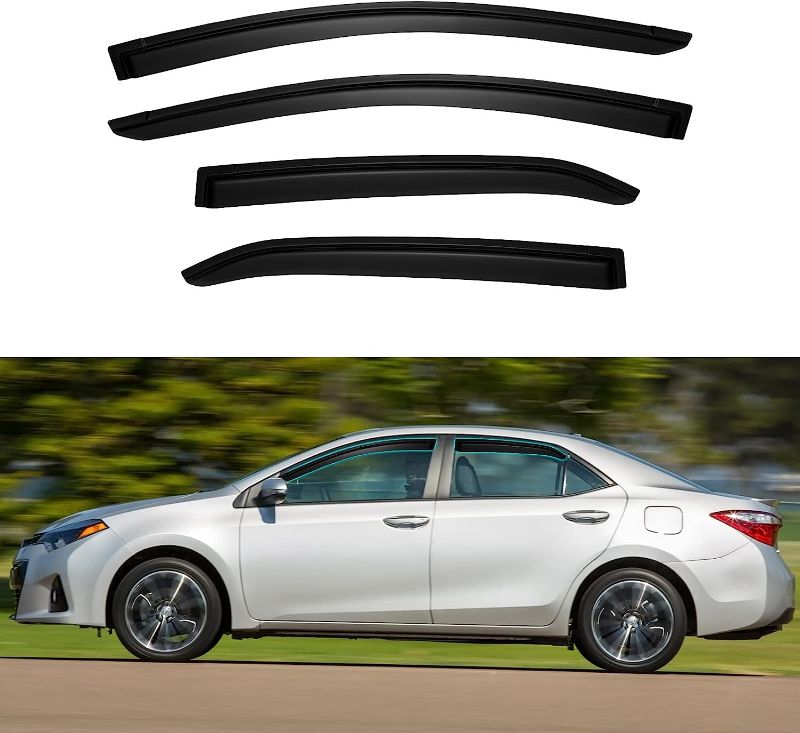 Photo 1 of 
YQAUTEC Window Visors Rain Guards Shield for 2014-2019 Toyota Corolla, Window Wind Deflectors Vent Visors Shades for Car Windows

