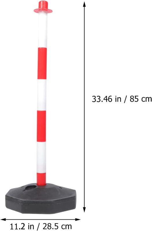 Photo 2 of 
Happyyami Traffic Delineator Post Cones Portable Parking Pole Barrier Traffic Safety Delineator Water- fillable Warning Pile for Parking Lot Construction Lot Supplies Red- 2 pack
           