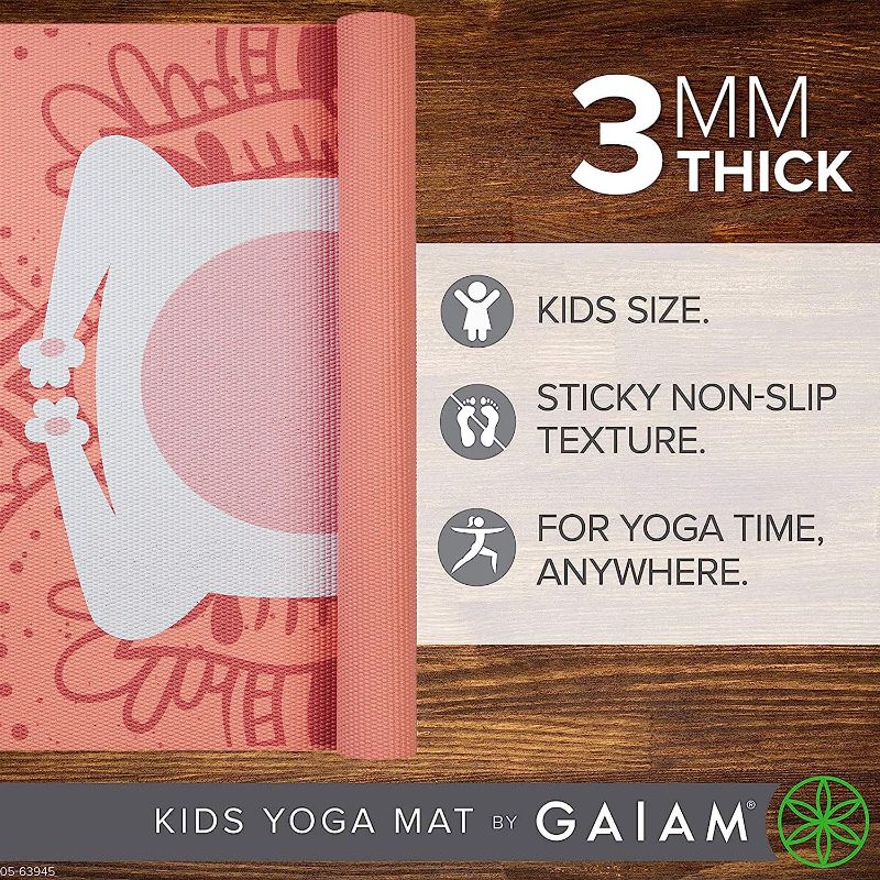 Photo 1 of Gaiam Kids Yoga Mat Exercise Mat, Yoga for Kids with Fun Prints -  (60" L x 24" W x 3mm Thick)