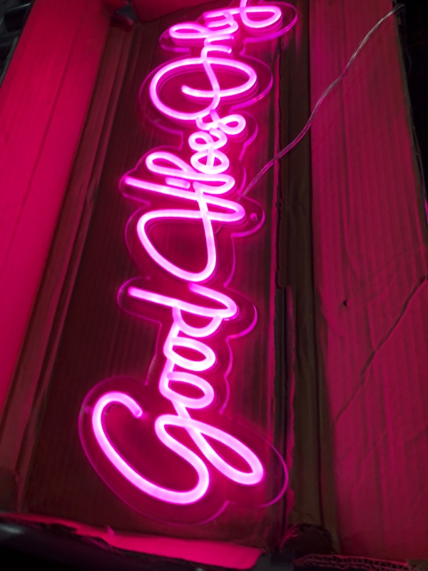 Photo 2 of *IN GREAT CONDITION* Large Good Vibes Only Neon Signs, 23.6 inches 