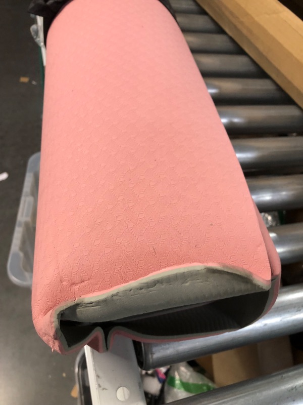 Photo 2 of ***There is some damage to one side of the mat, see pictures. ***
Large Yoga Mat 6'x4'x6mm, Extra Wide, Rose Tan & Dawn Blue