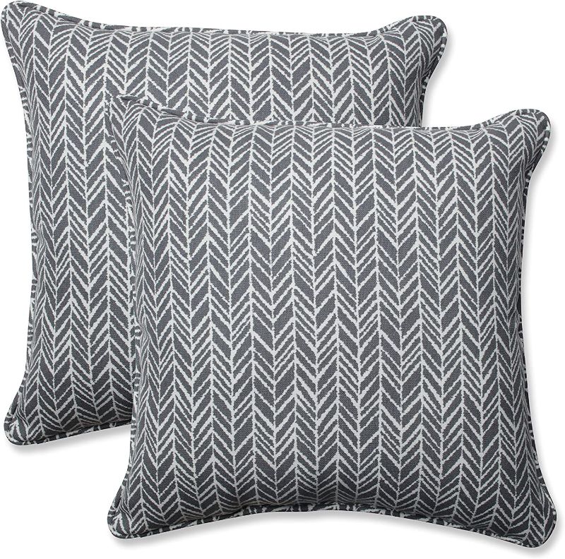 Photo 1 of **SEE NOTES**
Pillow Perfect Outdoor/Indoor Herringbone Slate Seat Cushions, 18.5" x 18.5", Gray, 1 Pack
