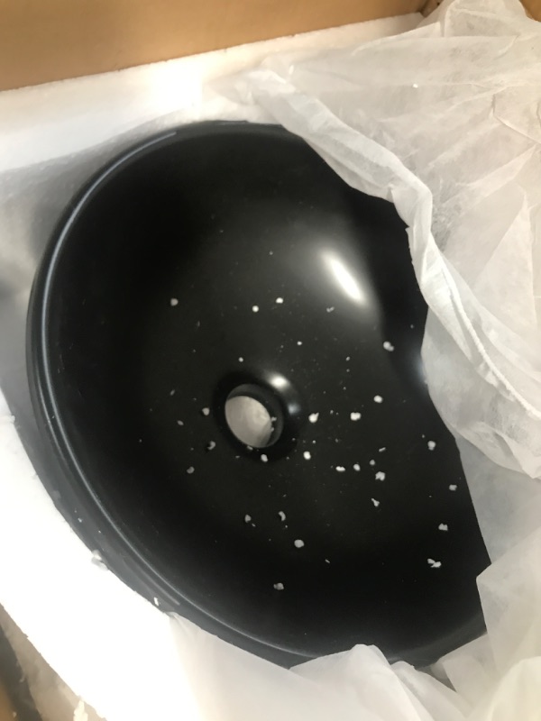 Photo 2 of *SEE NOTES Bathroom Vessel Sink Modern Round Circle Matte Black Ceramic Countertop Sink Art Basin