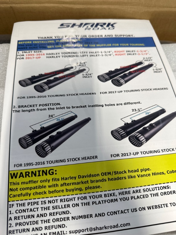 Photo 1 of SHARKROAD Black 4.5 Inch Slip On Muffler Exhaust