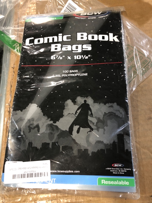 Photo 2 of BCW Comic Bags, Silver 7 1/8" X10 1/2" + 1 1/2" Flap 2 mil Polypropylene (100 ct)