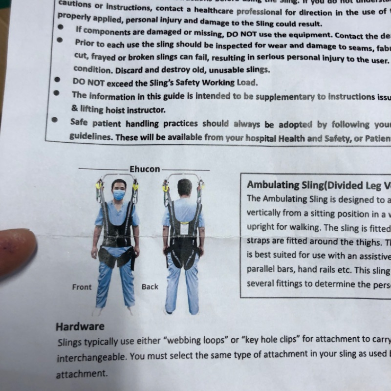 Photo 4 of Ehucon Patient Lift Walking Sling, Pelvic Padded 500lbs Safety Loading Weight,Medical Hoist Standing Aids for Ambulating Support Training (Medium)