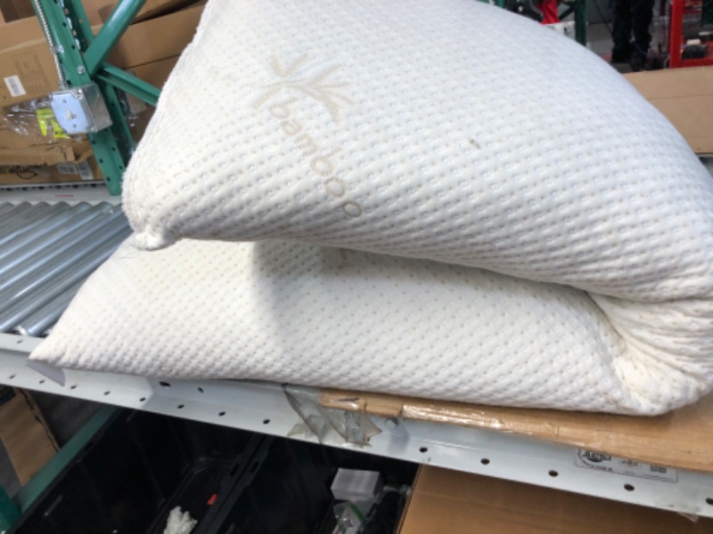 Photo 2 of ***** LIKE NEW ****Snuggle-Pedic Long Body Pillow for Adults - Big 20x54 Pregnancy Pillows w/ Shredded Memory Foam & Bamboo Cooling Pillow Cover - Cuddle Pillow for Bed, Firm Maternity Side Sleeper Pillow Insert to Hug White