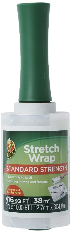 Photo 1 of Duck Brand Stretch Wrap Roll, Clear, 5 inches by 1000 feet, 1 pack, 285849 , White 5"