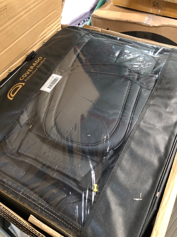 Photo 1 of **ONE SEAT COVER IS CUT**
Coverado Car Seat Covers Full Set Black