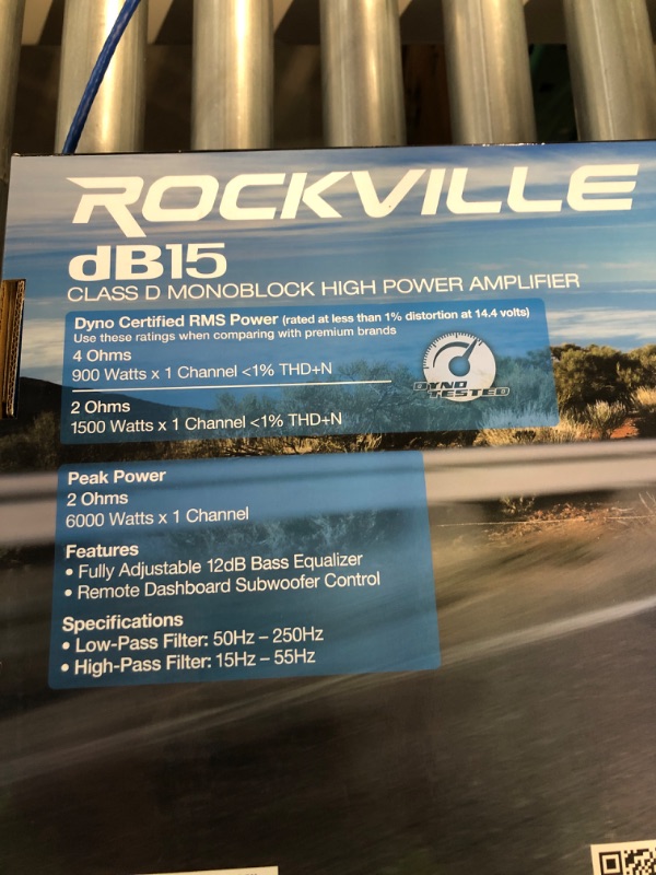 Photo 1 of Rockville DB15 6000 Watt 3000W RMS Mono Class D 2 Ohm Amplifier Car Audio Amp