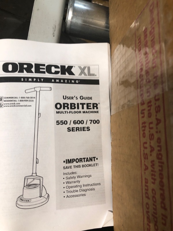 Photo 5 of Oreck Commercial ORB550MC Commercial Orbiter Floor Machine & Oreck - 237.058 Commercial 237058 Crimped Polypropylene Scrub Orbiter Brush, 10.5” Bristle to Bristle Outer Dimensions, Blue