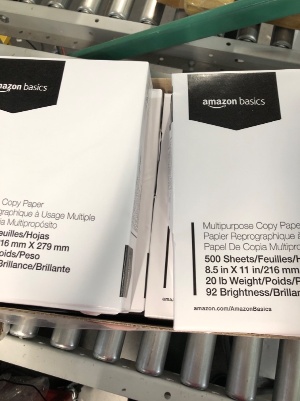 Photo 1 of Amazon Basics Multipurpose Copy Printer Paper, 8.5 x 11 Inch 20Lb Paper - 10 Ream Case (5,000 Sheets), 92 GE Bright White 10 Reams | 5000 Sheets Multipurpose (8.5x11) Paper