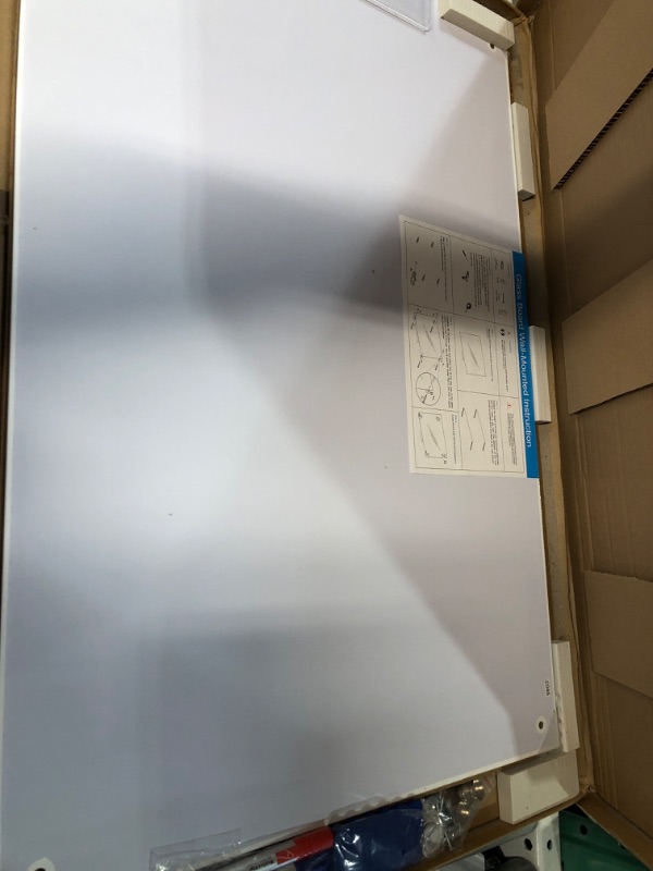 Photo 2 of Magnetic Glass Whiteboard, Wall Mount Dry Erase White Boards with 2X Magnets, 1x Eraser 60x90 Inch