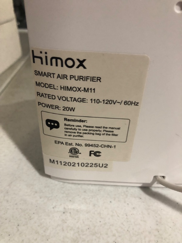 Photo 6 of **POWERS ON**OTHER FUNCTIONS DO NOT WORK**
HIMOX Room Air Purifiers for Allergies and Pets 1560 sq ft, 5 in 1 Medical Grade HEPA Filter Auto Sensors 