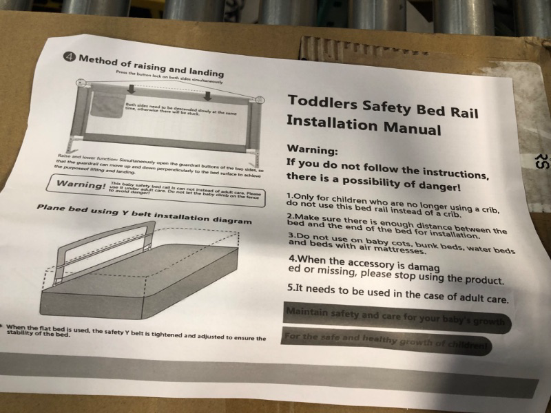 Photo 4 of *STOCK PHOTO FOR REFERENCE* Kids Bed Safety Guard Rail (59L19.5H) in Grey 