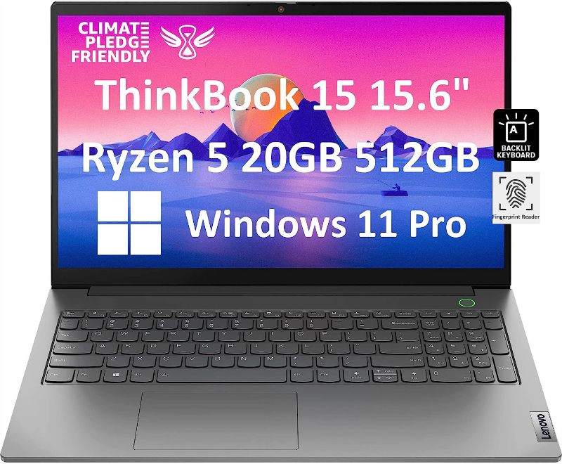 Photo 1 of Lenovo ThinkBook 15 Gen 3 15.6" FHD (20GB RAM, 512GB PCIe SSD, AMD 6-Core Ryzen 5
