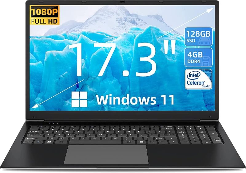 Photo 1 of SGIN 17 Inch Laptop, Windows 11 Laptops with IPS Display, 4GB RAM 128GB SSD 
