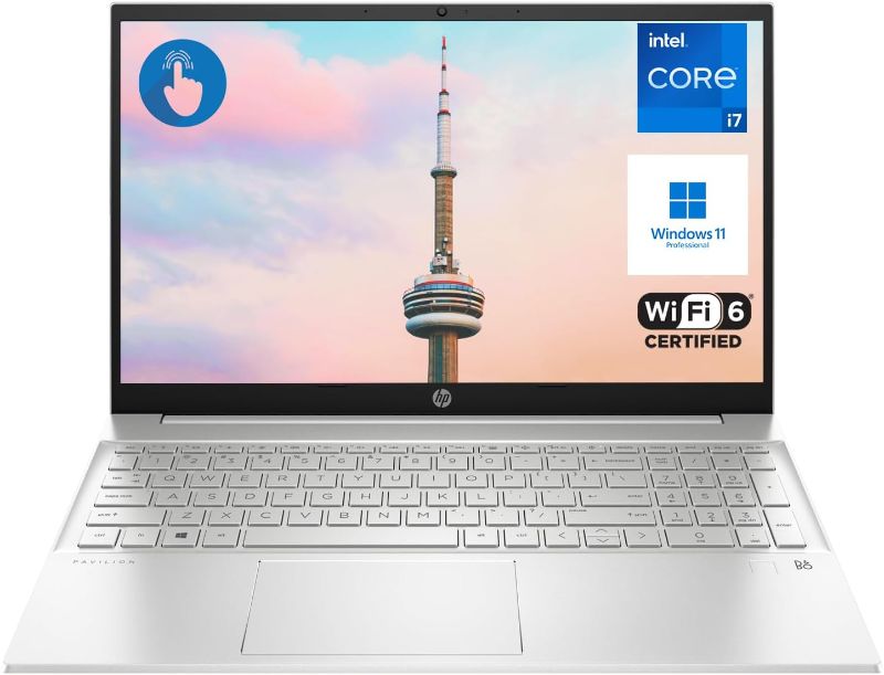 Photo 1 of [New] HP Pavilion Business Laptop, 15.6" FHD Touchscreen, Intel Core i7-1255U, Silver
