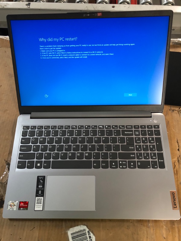 Photo 2 of Lenovo Ideapad 1 Laptop, 15.6" HD Screen, AMD Athlon Silver 3050U, 8GB RAM, Grey