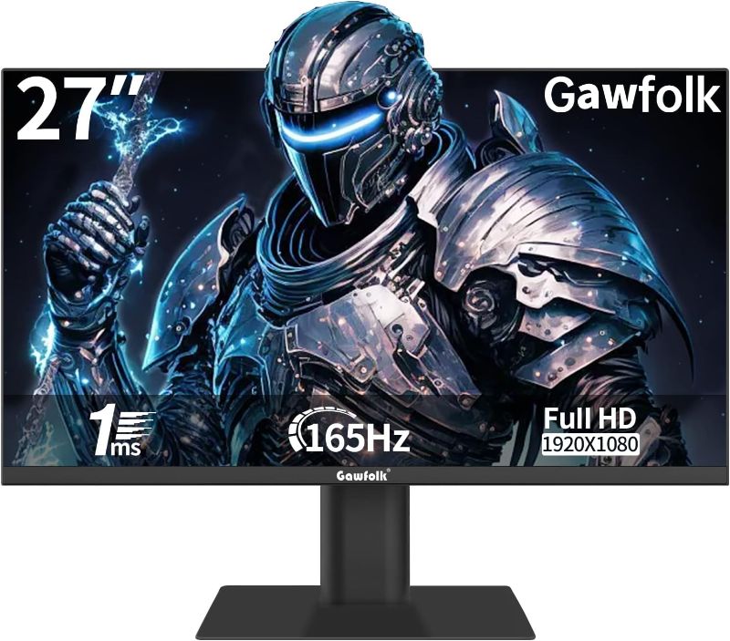 Photo 1 of [New] Gawfolk 27 Inch Gaming Monitor 144Hz/ 165Hz, Full HD 1080P Computer Monitors 