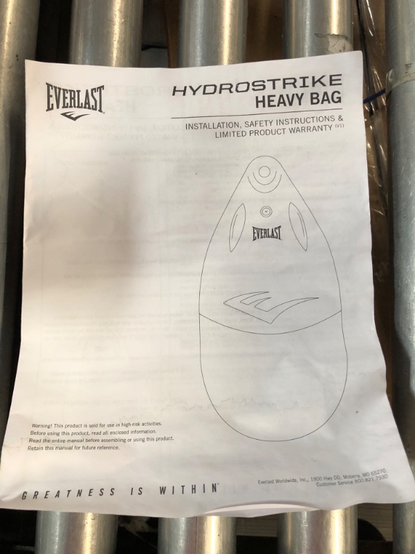 Photo 3 of *USED* Everlast HydroStrike Water Bag, 100 lb, Black, 