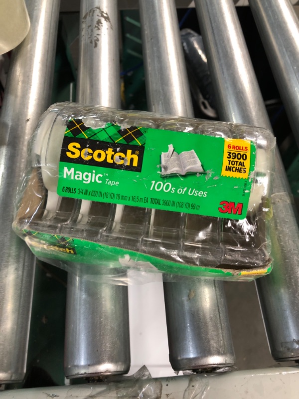 Photo 2 of Scotch Magic Tape, 6 Rolls with Dispensers 3/4 x 650 Inches (6122)