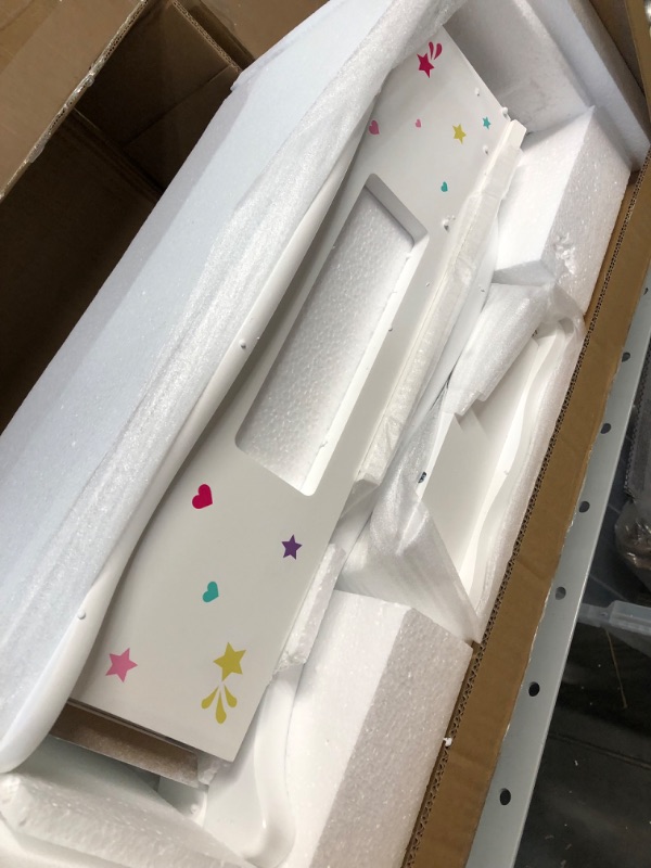 Photo 1 of UTEX Pretend Play Kids Vanity Table and Chair Vanity Set with Mirror Makeup Dressing Table White