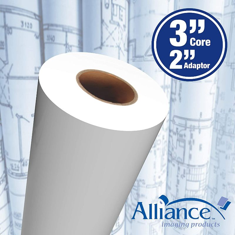 Photo 1 of Alliance Wide Format Paper CAD Bond Rolls (20lb | 1 Roll, 24 In x 150 FT | 3" Core)