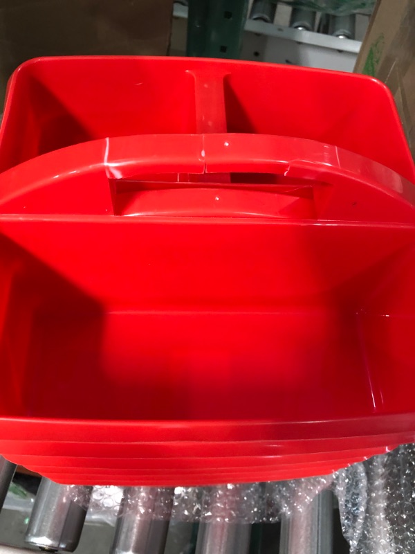 Photo 2 of Red Portable Plastic Storage Caddy 6-Pack for Classrooms, Kids Room, and Office Organization, 3 Compartment