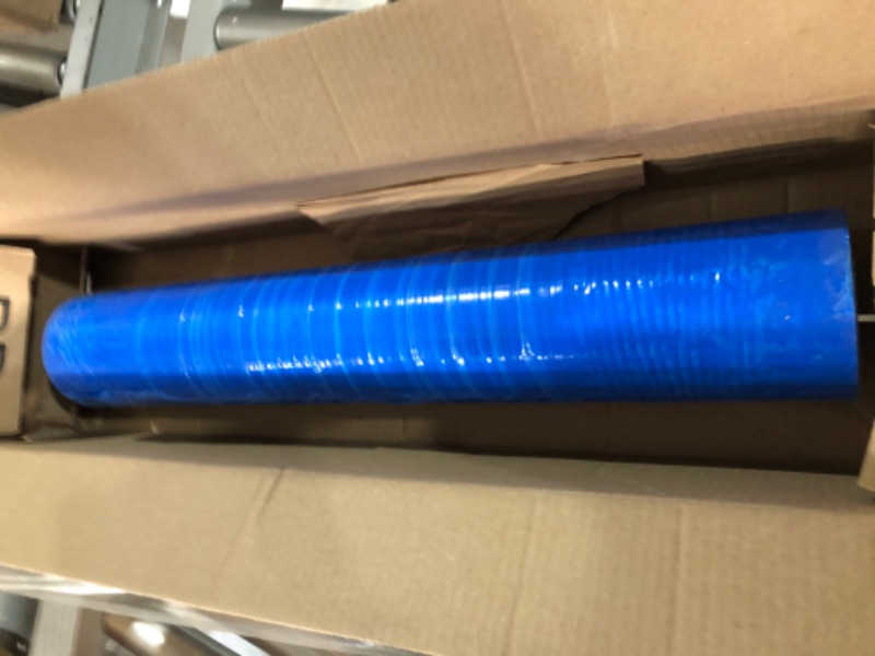 Photo 2 of [USED] Floor Protection Film, 24 inch x 200 Foot Roll, Blue Self-Adhesive Protective Film for Hardwood Floor, Tile, and Hard Surfaces, Made in America