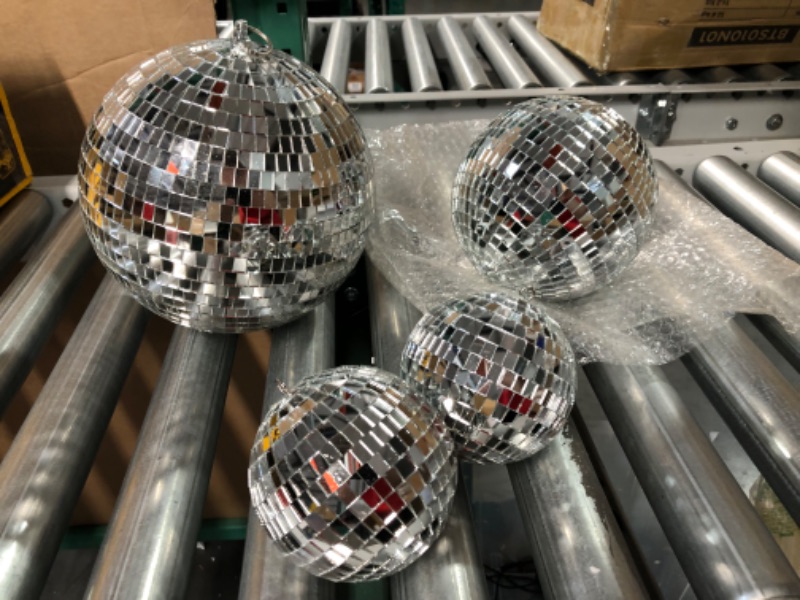 Photo 3 of [USED] 4 Pack Large Disco Ball  (8 Inch, 6 Inch, 4 Inch)