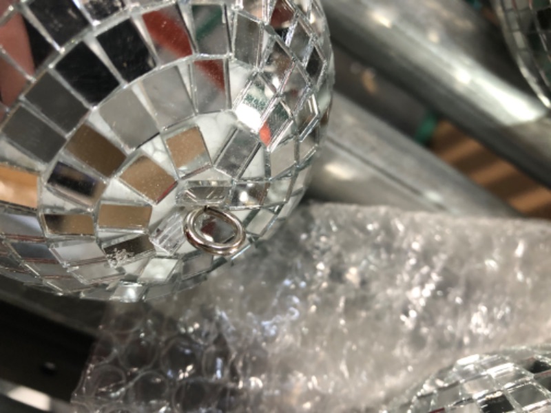 Photo 2 of [USED] 4 Pack Large Disco Ball  (8 Inch, 6 Inch, 4 Inch)