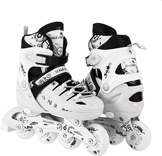 Photo 1 of [USED] Kids Adjustable Inline Skates WHITE Size Large