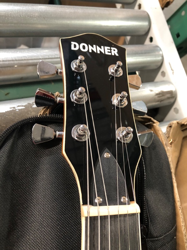 Photo 6 of [USED] Donner 39 Inch LP Electric Guitar Solid Body Beginner Kit Sunburst Full Size, with Bag, Strap, Cable, for Beginner,DLP-124S LP-Sunburst