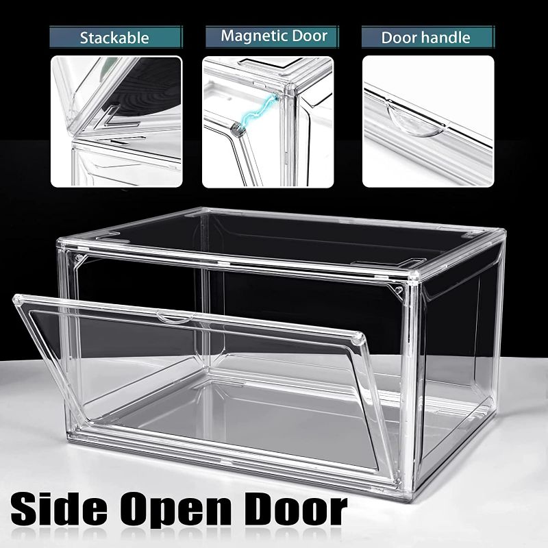 Photo 1 of DAYOOH Acrylic Shoe Display Case Transparent Sneaker Box, Set of 3