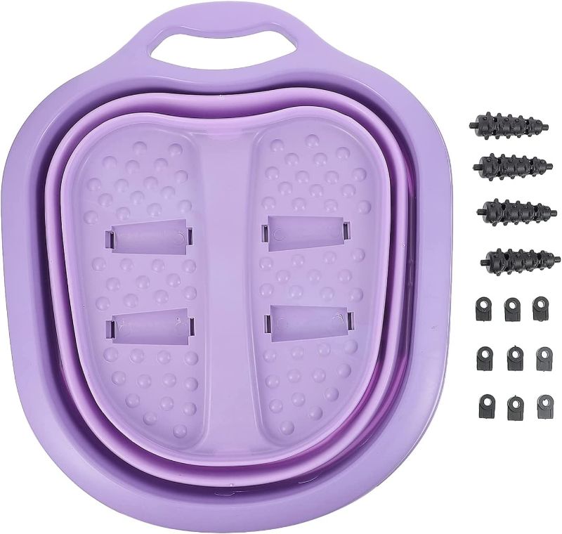 Photo 1 of *SEE NOTES* 1Pc Portable Travel Folding Foot Bath, Collapsible, Purple